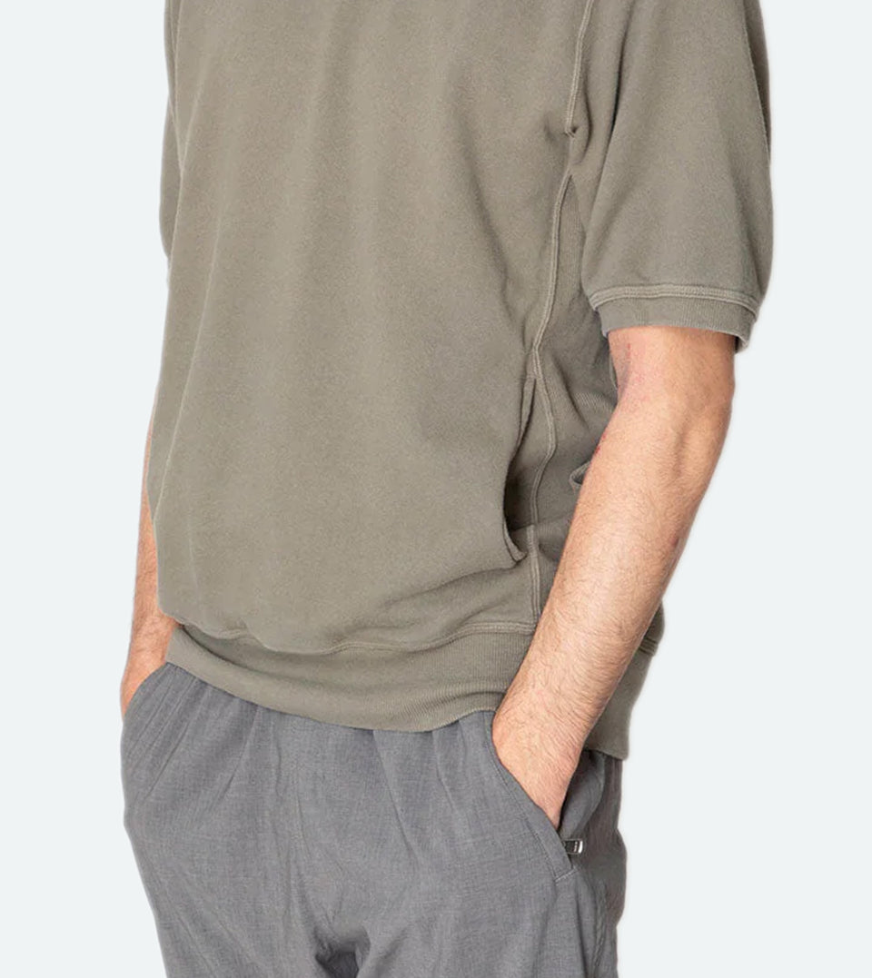 DWELLER S/S CREW PULLOVER COTTON SWEAT OVERDYED