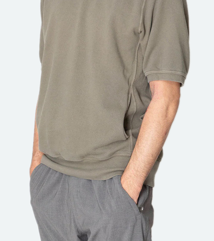 DWELLER S/S CREW PULLOVER COTTON SWEAT OVERDYED
